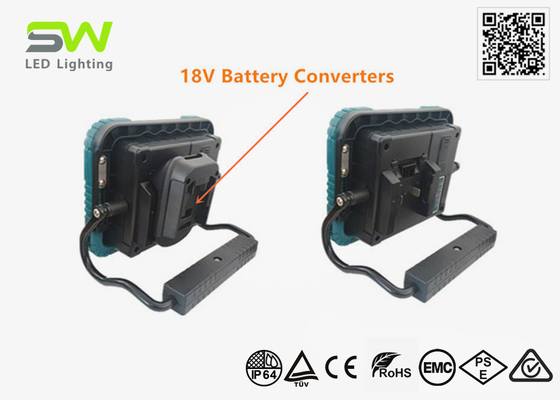 18V 전력 도구 배터리 가동 휴대용 LED 작업 조명 손잡이가있는 자석