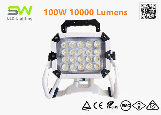 100W 10000 루멘 18V 전력 도구 배터리 전동 작업 빛 금속 스탠드와 함께